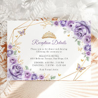 Lilac Purple Gold Floral Quinceanera Details