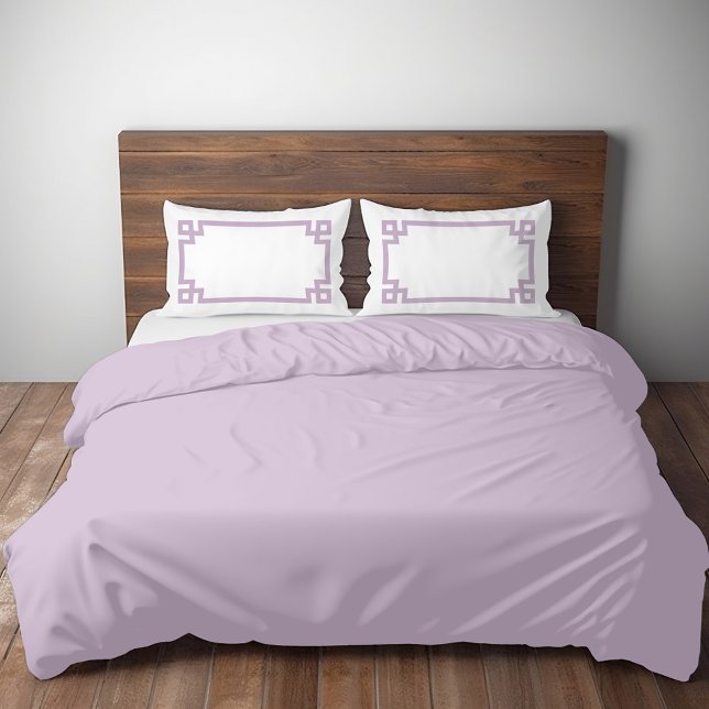 Lilac Purple Greek Key Border Standard Pillow Case (Creator Uploaded)