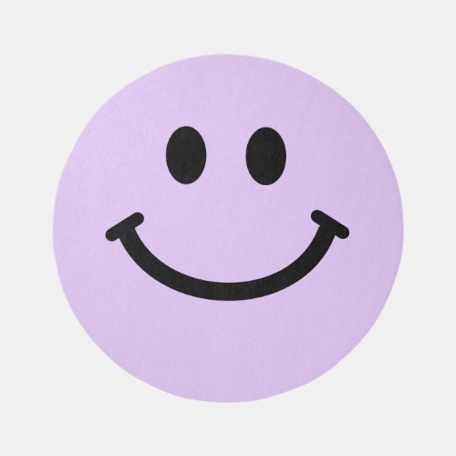 Lilac Purple Happy Face Rug Round Area Rug Carpet