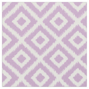 Lilac Purple Ikat Diamonds Fabric