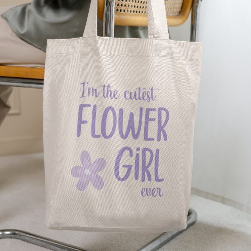 Lilac Purple Im The Cutest Flower Girl Ever Tote Bag