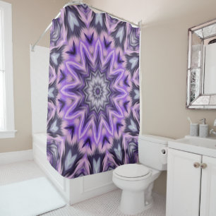 Lilac purple mandala shower curtain