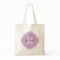 Lilac Purple Monogram Flower Girl Tote Bag