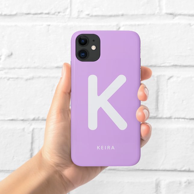 Lilac Purple Monogram Phone Case (Creator Uploaded)