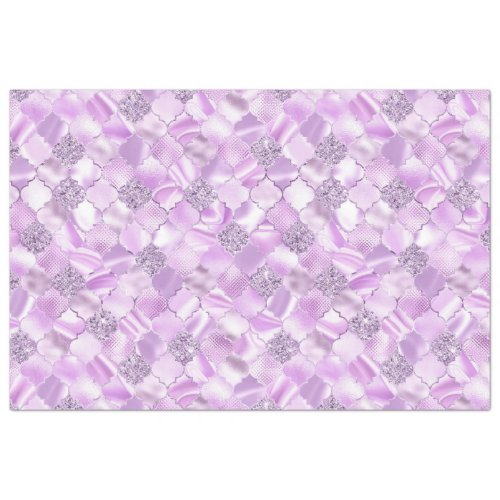 Lilac Purple Moroccan Quatrefoil Pattern Tissue Paper