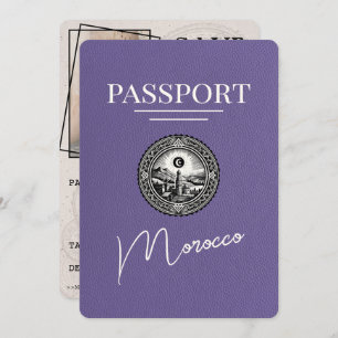 Lilac Purple Morocco Passport Save The Date