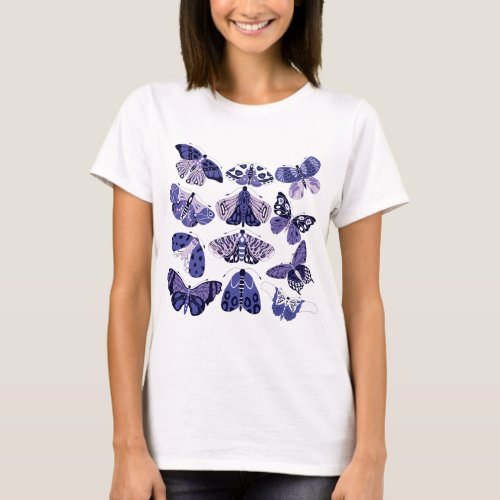 Lilac Purple Moth and Butterfly T_Shirt