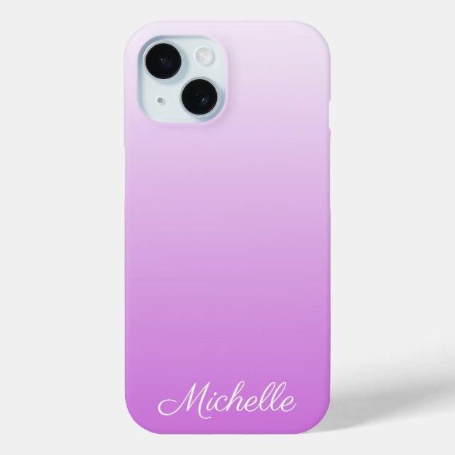Lilac purple ombre personalized name Case-Mate iPh iPhone Case (Back)