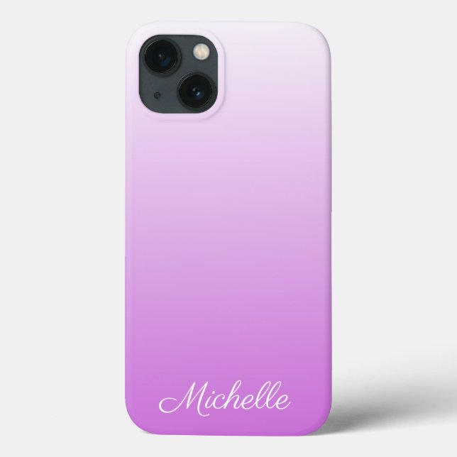 Lilac purple ombre personalized name Case-Mate iPh iPhone Case (Back)