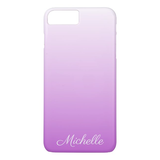 Lilac purple ombre personalized name Case-Mate iPhone case (Back)