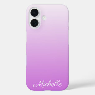 Lilac purple ombre personalized name iPhone 16 case