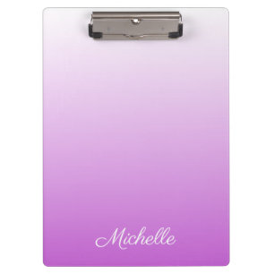 Lilac purple ombre personalized name clipboard