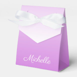 Lilac purple ombre personalized name favor boxes