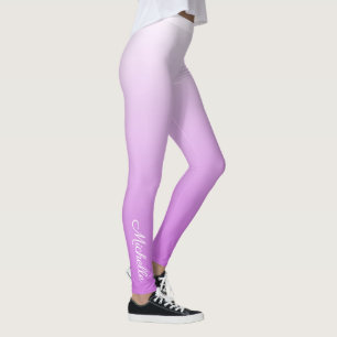 Lilac purple ombre personalized name leggings