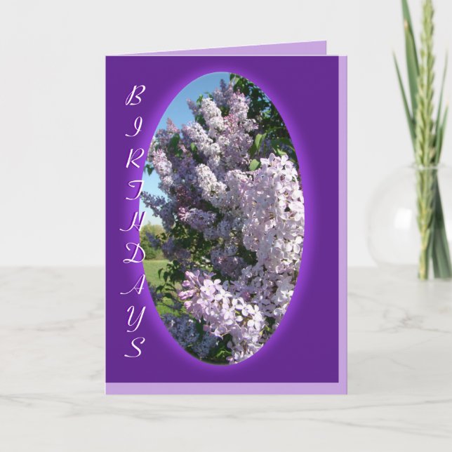 Lilac Purple Oval Birthday- customize any occasion Card (Front)