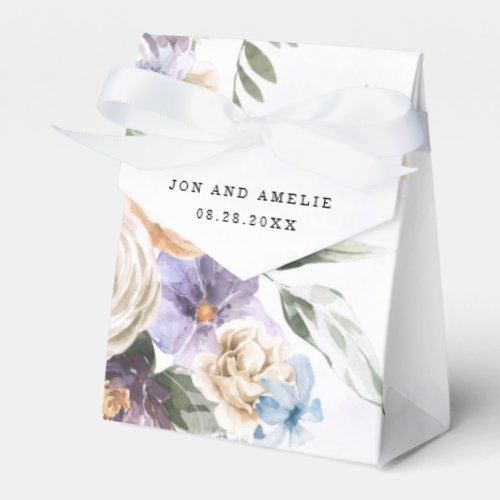 Lilac Purple Peony Wildflowers Bouquet Wedding  Favor Boxes