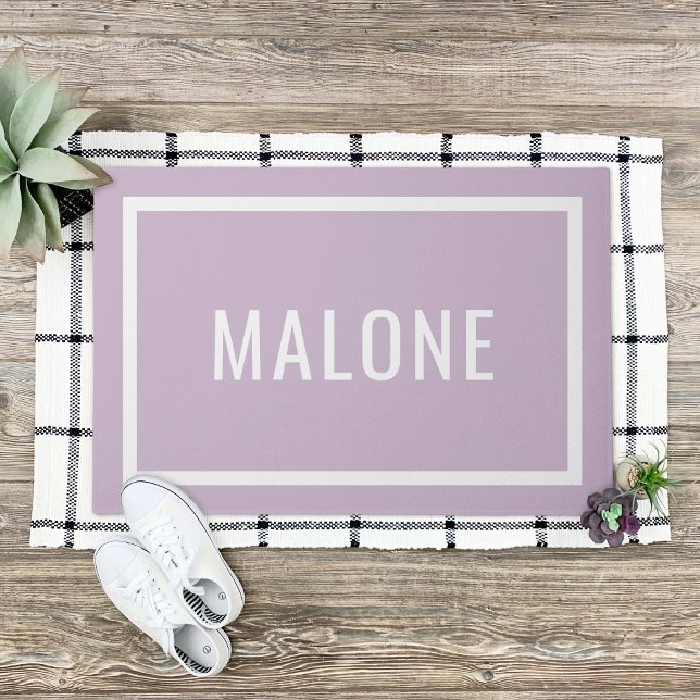 Lilac Purple Personalized Family Name Doormat (Creator Uploaded)
