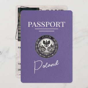 Lilac Purple Poland Passport Save The Date