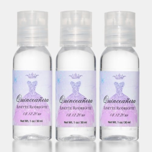 Lilac Purple Quinceanera Hand Sanitizer