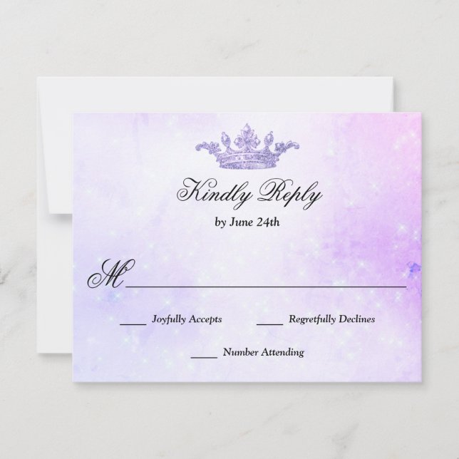 Lilac Purple Quinceanera RSVP Card (Front)