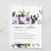 LILAC PURPLE ROSE FLORAL WATERCOLOR BUNCH WEDDING (Front)