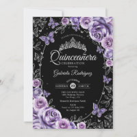 Lilac Purple Silver Black Quinceanera