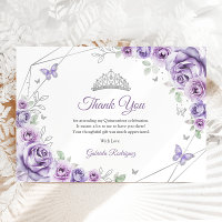Lilac Purple Silver Floral Quinceanera