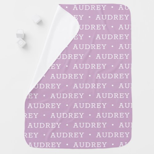 Lilac Purple Simple Girl Personalized Name Baby Blanket