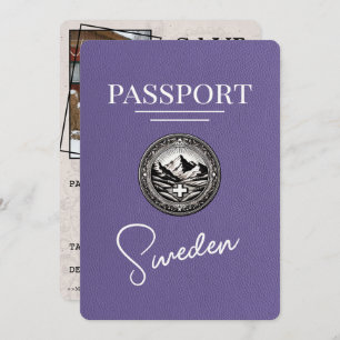 Lilac Purple Sweden Passport Save The Date