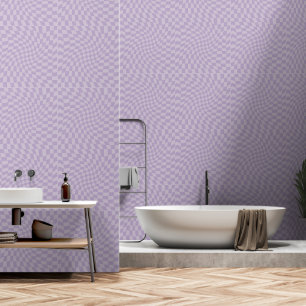 Lilac Purple Twisted Checkerboard Wallpaper