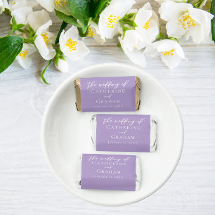 Lilac Purple Typography Wedding Personalized Hershey's Miniatures