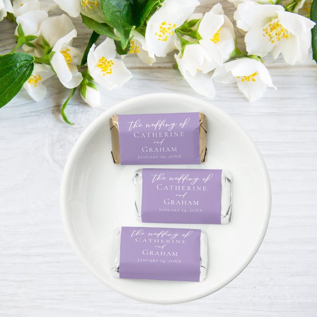 Lilac Purple Typography Wedding Personalized Hershey's Miniatures (Creator Uploaded)