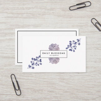 Lilac Purple Watercolor Flower Loyalty Business Card