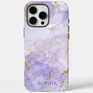 Lilac purple watercolor Ink Customizable iPhone 16 Pro Max Case
