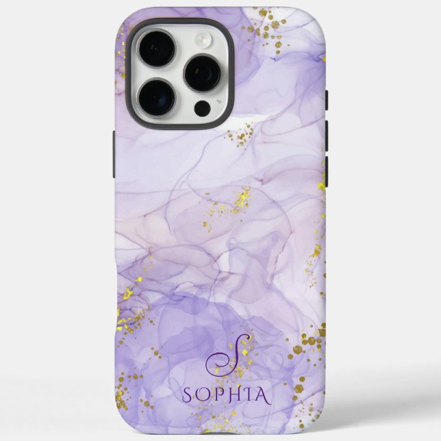 Lilac purple watercolor Ink Customizable Case-Mate iPhone Case (Back)