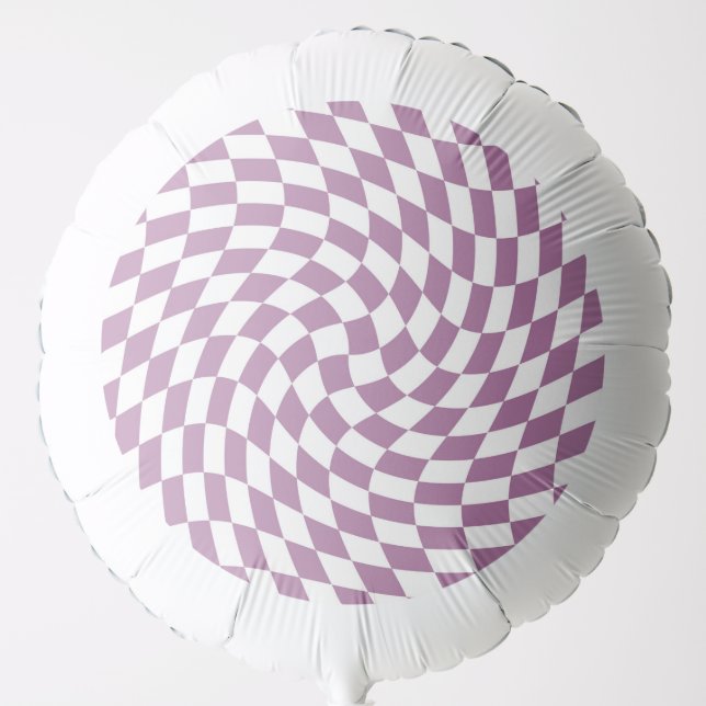 Lilac Purple Wedding Collection Check Checkered   Balloon (Front)