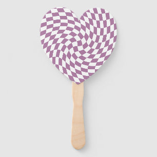 Lilac Purple Wedding Collection Check Checkered Hand Fan