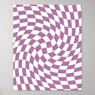 Lilac Purple Wedding Collection Check Checkered Poster