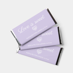 Lilac Purple Wedding Love Sweet Heart Guest   Hershey Bar Favors