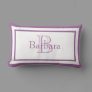 Lilac Purple/ White Monogram Name Keepsake Pillow