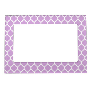 Lilac Purple White Moroccan Lattice Magnetic Frame