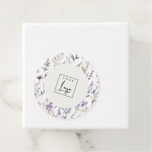 Lilac Purple Wildflower Butterfly Business Logo Favor Tags