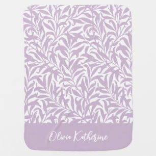 Lilac Purple Willow Bough Monogrammed Baby Blanket