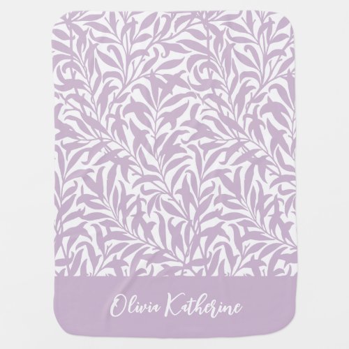 Lilac Purple Willow Bough Monogrammed Baby Blanket