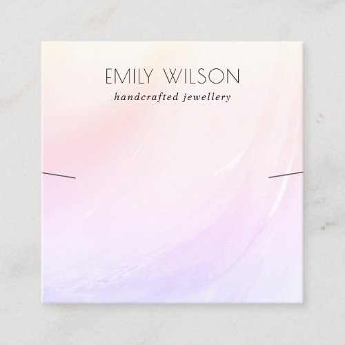 Lilac Purple Yellow Hologram Waves Earring Display Square Business Card