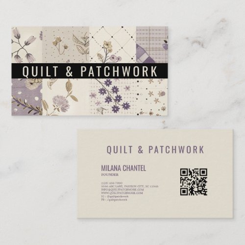 Lilac Quilt Patchwork Handmade Clothing Business Card