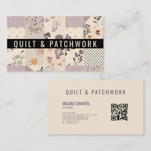 Lilac Quilt Patchwork Handmade Clothing Business Card