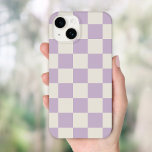 Lilac Retro Check Case-Mate iPhone 14 Case<br><div class="desc">Trendy boho checkerboard print phone case in dusty lavender purple and ivory colors. Use the design tools to add your own monogram,  name or other text,  or change the background color to create a unique one of a kind device cover.</div>