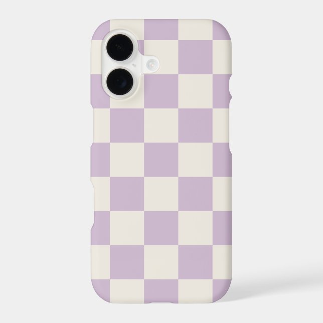 Lilac Retro Check Case-Mate iPhone Case (Back)