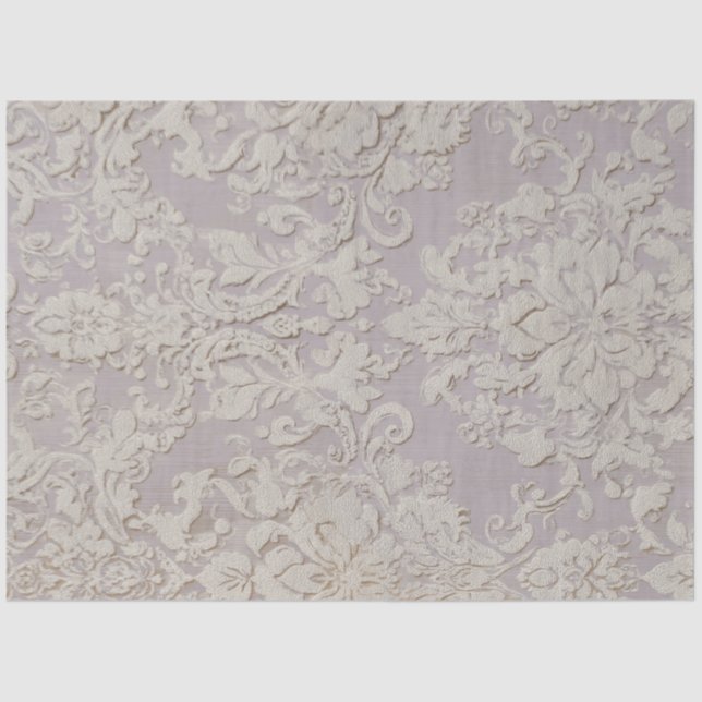 Lilac Reverie III Damask Pattern Tile Tissue Paper (Front)
